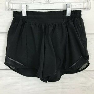 Lululemon Hotty Hot Short II 4" Black Size 4 Mesh Liner Pockets Run